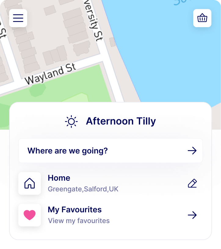 A cell phone with a map and directions on it.