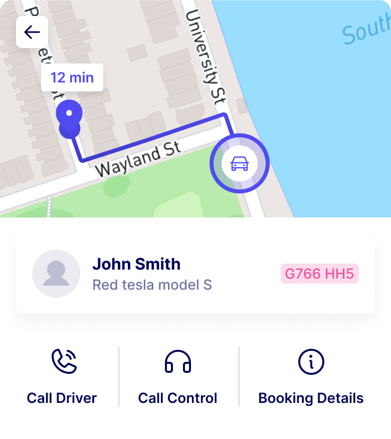 A cell phone showing a map and directions.
