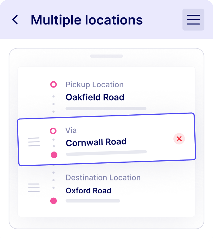 A screenshot of a cell phone with multiple locations.