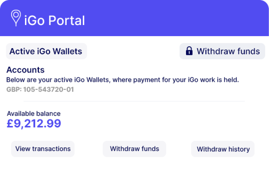 iGo Portal Withdraw Funds